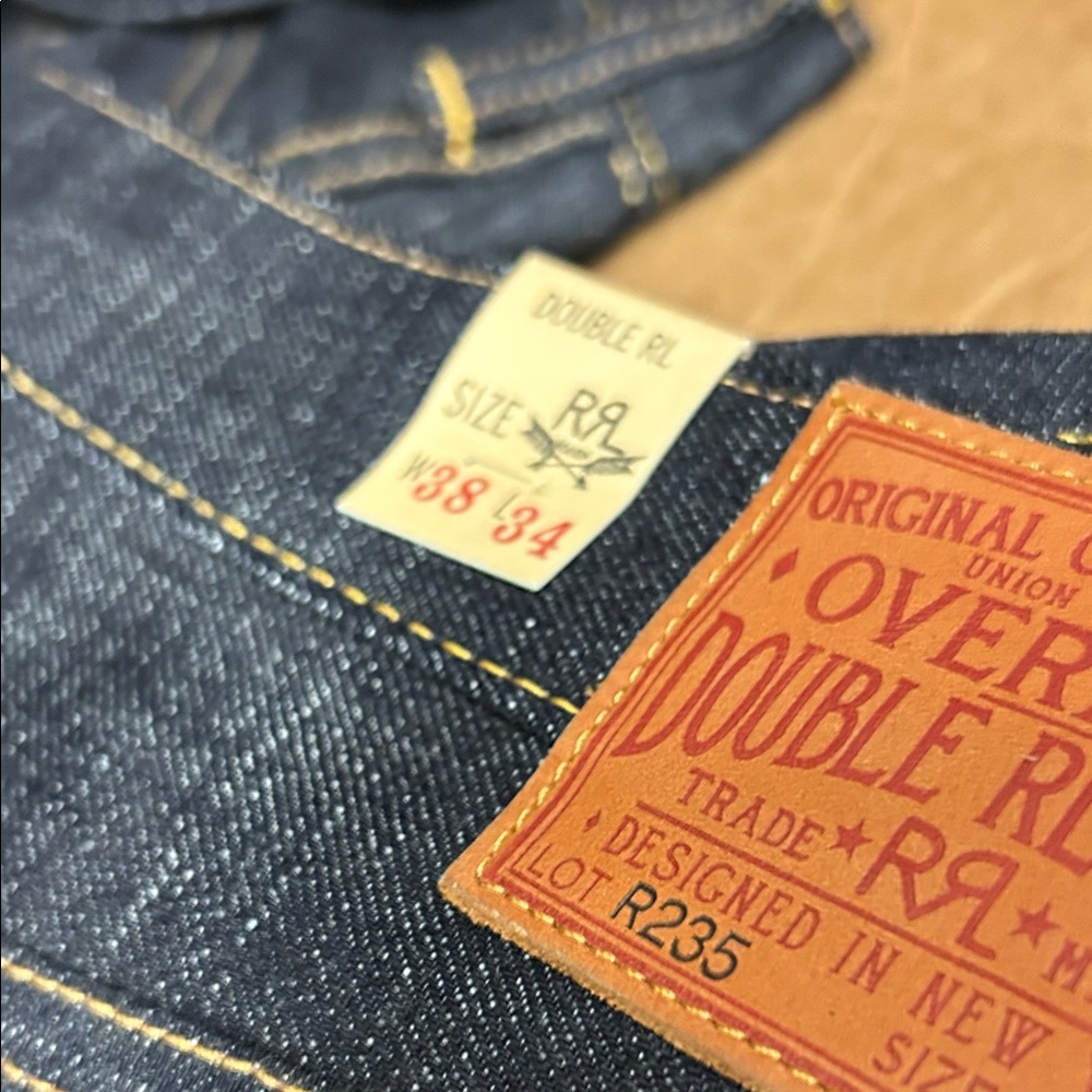 Ralph Lauren Double RL Indigo Relaxed Jeans 16% wool cotton straight leg - Picture 15 of 16